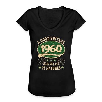63. Geburtstag 1960 63er Guter Jahrgang - Frauen Vintage T-Shirt - Schwarz - Vorne - Danielle (179cm)