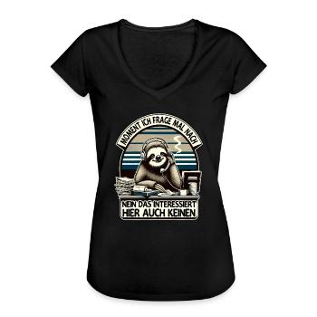 Moment Ich Frage Nach Faultier Call-Center - Frauen Vintage T-Shirt - Schwarz - Vorne - Danielle (179cm)