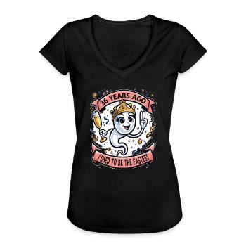 Vor 36 Jahren War Ich die Schnellste Frau - Frauen Vintage T-Shirt - Schwarz - Vorne
