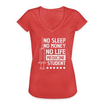 étudiant en médecine - T-shirt vintage Femme - rouge chiné - Devant - Danielle (179cm)