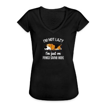 Beagle - T-shirt vintage Femme - noir - Devant - Danielle (179cm)