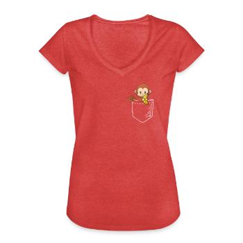 Monkey - Women's Vintage T-Shirt - heather red - Front - Danielle (179cm)