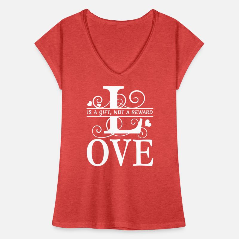 Liebe ist ein Geschenk Flock einfarbig Frauen Vintage T-Shirt