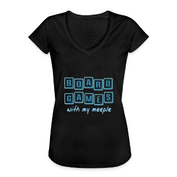 Board games with my pawn - Women's Vintage T-Shirt - black - Front - Danielle (179cm)
