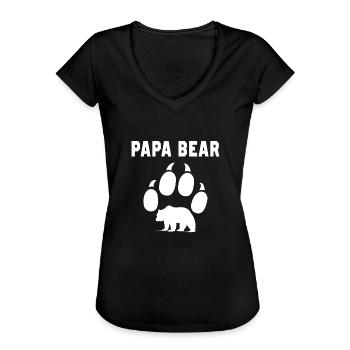 Papa Bär - Frauen Vintage T-Shirt - Schwarz - Vorne - Danielle (179cm)