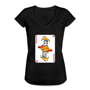 Joker playing card - Women's Vintage T-Shirt - black - Front - Danielle (179cm)
