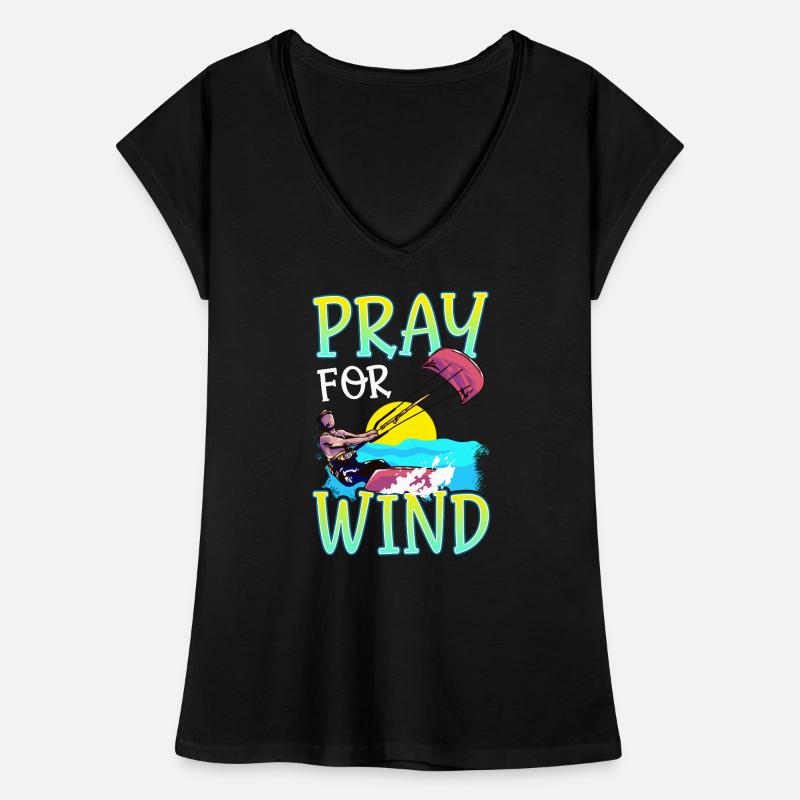 Kitesurfer Priez pour le kitesurf éolien T-shirt vintage Femme