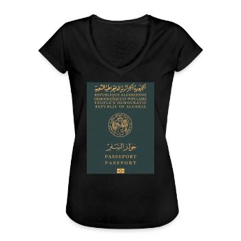 Algerischer Pass - Frauen Vintage T-Shirt - Schwarz - Vorne - Danielle (179cm)