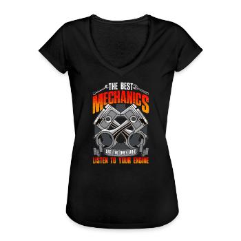 KFZ Mechaniker Automechaniker Auto Schrauber - Frauen Vintage T-Shirt - Schwarz - Vorne - Danielle (179cm)
