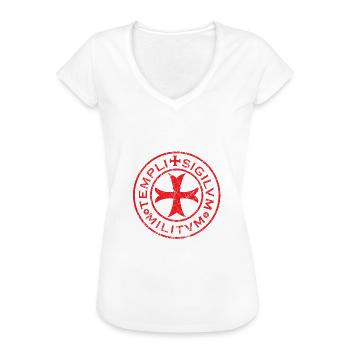 Chevaliers Croix-Chevaliers Chevaliers De La Croix Temples - T-shirt vintage Femme - noir - Devant - Danielle (179cm)
