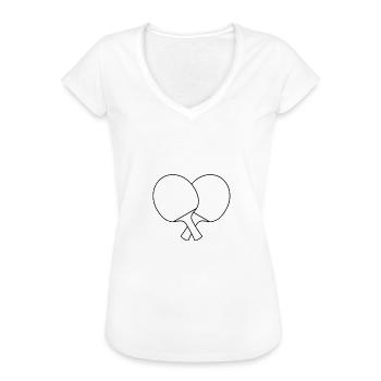Table de ping-ping-mong - T-shirt vintage Femme - noir - Devant - Danielle (179cm)