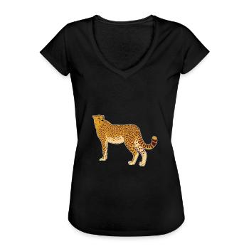 Gepard Wildlife Safari Leopard comic Geschenkidee - Frauen Vintage T-Shirt - Schwarz - Vorne