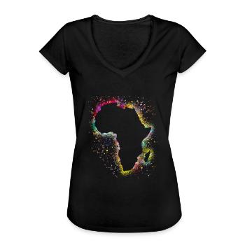 Afrika - Frauen Vintage T-Shirt - Schwarz - Vorne - Danielle (179cm)