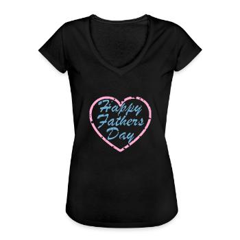 Bonne fête des pères - T-shirt vintage Femme - noir - Devant - Danielle (179cm)
