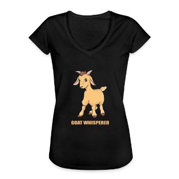 Cadeau pour chèvre chèvre chèvre - T-shirt vintage Femme - noir - Devant - Danielle (179cm)