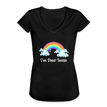 Depression Innerlich Tot Depressiv Einsam Traurig - Frauen Vintage T-Shirt - Schwarz - Vorne - Danielle (179cm)