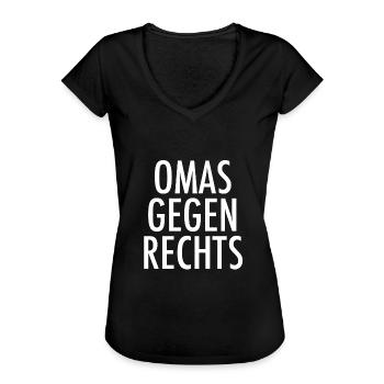 Omas gegen Rechts - Frauen Vintage T-Shirt - Schwarz - Vorne - Danielle (179cm)