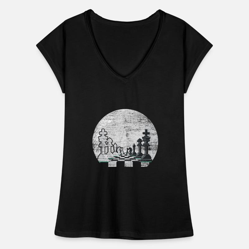 Échecs en échecs lune d’échecs jeu d’échecs T-shirt vintage Femme