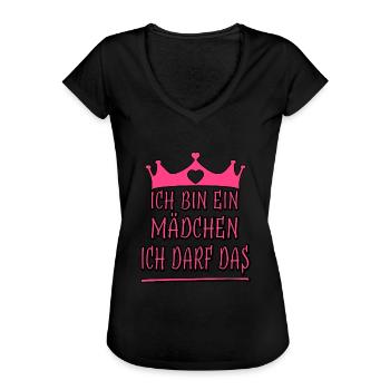 Ich darf das für Frauen und Mädchen frecher Spruch - Frauen Vintage T-Shirt - Schwarz - Vorne