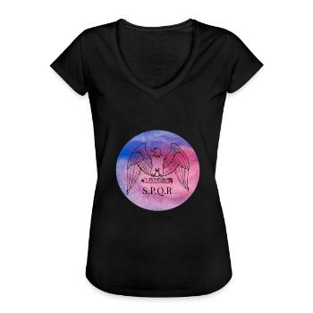 Rom S.p.q.r spqr Forum Romanum Cäsar Nero Augustus - Frauen Vintage T-Shirt - Schwarz - Vorne - Danielle (179cm)