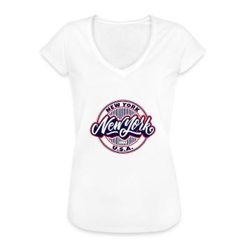 New York City New York - T-shirt vintage Femme - noir - Devant - Danielle (179cm)