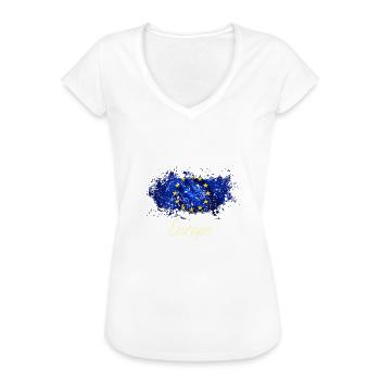 Europa - Frauen Vintage T-Shirt - Schwarz - Vorne - Danielle (179cm)