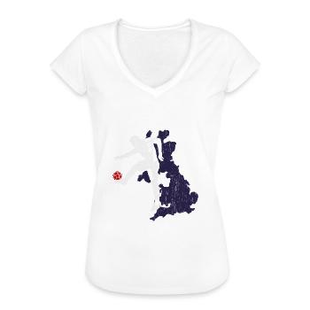 Joueur de rugby cadeau anniversaire enfant angleterre - T-shirt vintage Femme - noir - Devant - Danielle (179cm)