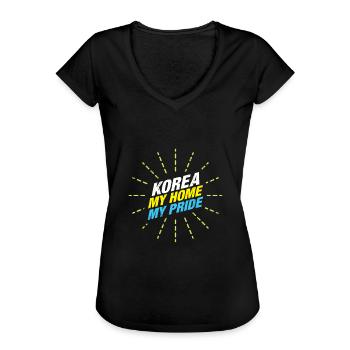 Korea My Home My Pride Gift Noël enfants - T-shirt vintage Femme - noir - Devant - Danielle (179cm)
