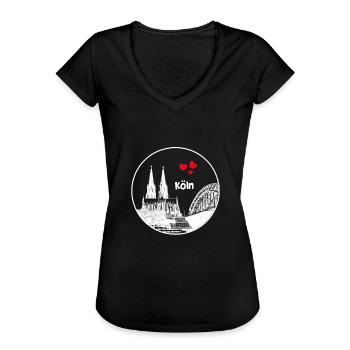 Kölner Dom - Frauen Vintage T-Shirt - Schwarz - Vorne - Danielle (179cm)