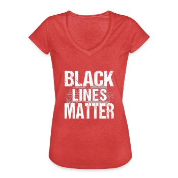 Black Lines Matter Autorennen Automobile Geschenk - Frauen Vintage T-Shirt - Rot meliert - Vorne - Danielle (179cm)