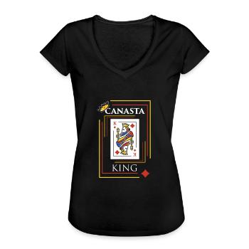 Canasta Design Geschenk für Kartenspieler und - Frauen Vintage T-Shirt - Schwarz - Vorne