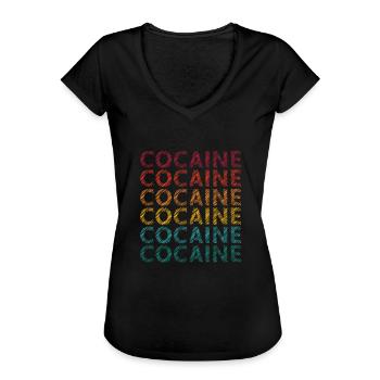 Cocaïne coca - T-shirt vintage Femme - noir - Devant - Danielle (179cm)