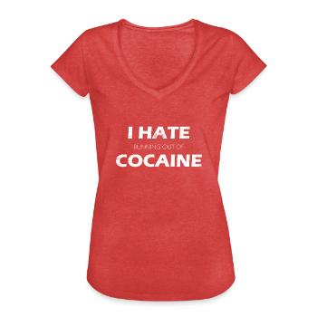 Cocaine Drug - Women's Vintage T-Shirt - heather red - Front - Danielle (179cm)