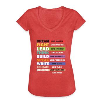 Black Lives Matter - Black Leaders Text Design - Frauen Vintage T-Shirt - Rot meliert - Vorne - Danielle (179cm)