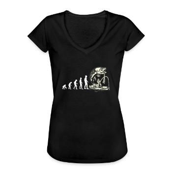 Evolution Kanu Angler weiss - Frauen Vintage T-Shirt - Schwarz - Vorne - Danielle (179cm)