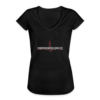 Kinderkrankenschwester - Frauen Vintage T-Shirt - Schwarz - Vorne