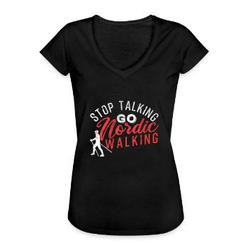 Marche nordique - T-shirt vintage Femme - noir - Devant - Danielle (179cm)