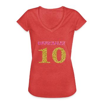 Official 10Th Anniversary Gift - Women's Vintage T-Shirt - heather red - Front - Danielle (179cm)
