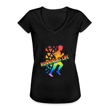 Marathon Gift Running Race - Women's Vintage T-Shirt - black - Front - Danielle (179cm)