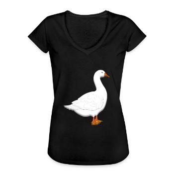 gans - Frauen Vintage T-Shirt - Schwarz - Vorne - Danielle (179cm)