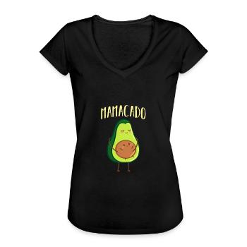 Annonce de grossesse Mamacado - T-shirt vintage Femme - noir - Devant - Danielle (179cm)