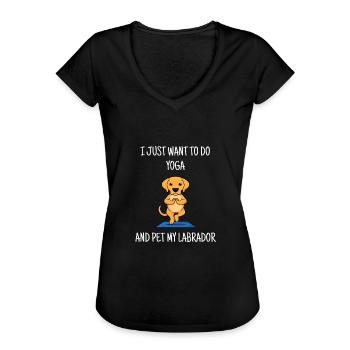 Yoga Labrador Retriever Dog Yoga Tree Sports - Frauen Vintage T-Shirt - Schwarz - Vorne
