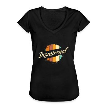 desmiregal circle - Frauen Vintage T-Shirt - Schwarz - Vorne - Danielle (179cm)