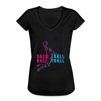 Basketball - Frauen Vintage T-Shirt - Schwarz - Vorne