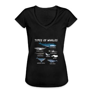 Die Arten der Wale Wal Blauwal Naturschutz Meer - Frauen Vintage T-Shirt - Schwarz - Vorne - Danielle (179cm)