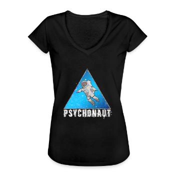 Psychonaut, DMT, LSD, Psychedelic, Psytrance - Women's Vintage T-Shirt - black - Front - Danielle (179cm)