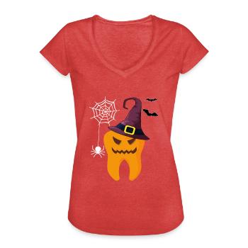 Hygiéniste dentaire Zahnartz - T-shirt vintage Femme - rouge chiné - Devant - Danielle (179cm)