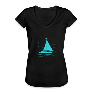 Segeln - Frauen Vintage T-Shirt - Schwarz - Vorne