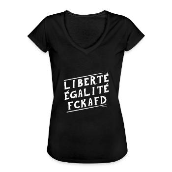 FCK AFD Anti Statement Politik Demonstration - Frauen Vintage T-Shirt - Schwarz - Vorne - Danielle (179cm)