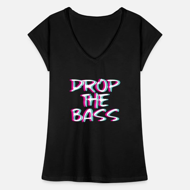 Drop the BassTechno Rave Trippy Edm Glitch Gift Women's Vintage T-Shirt